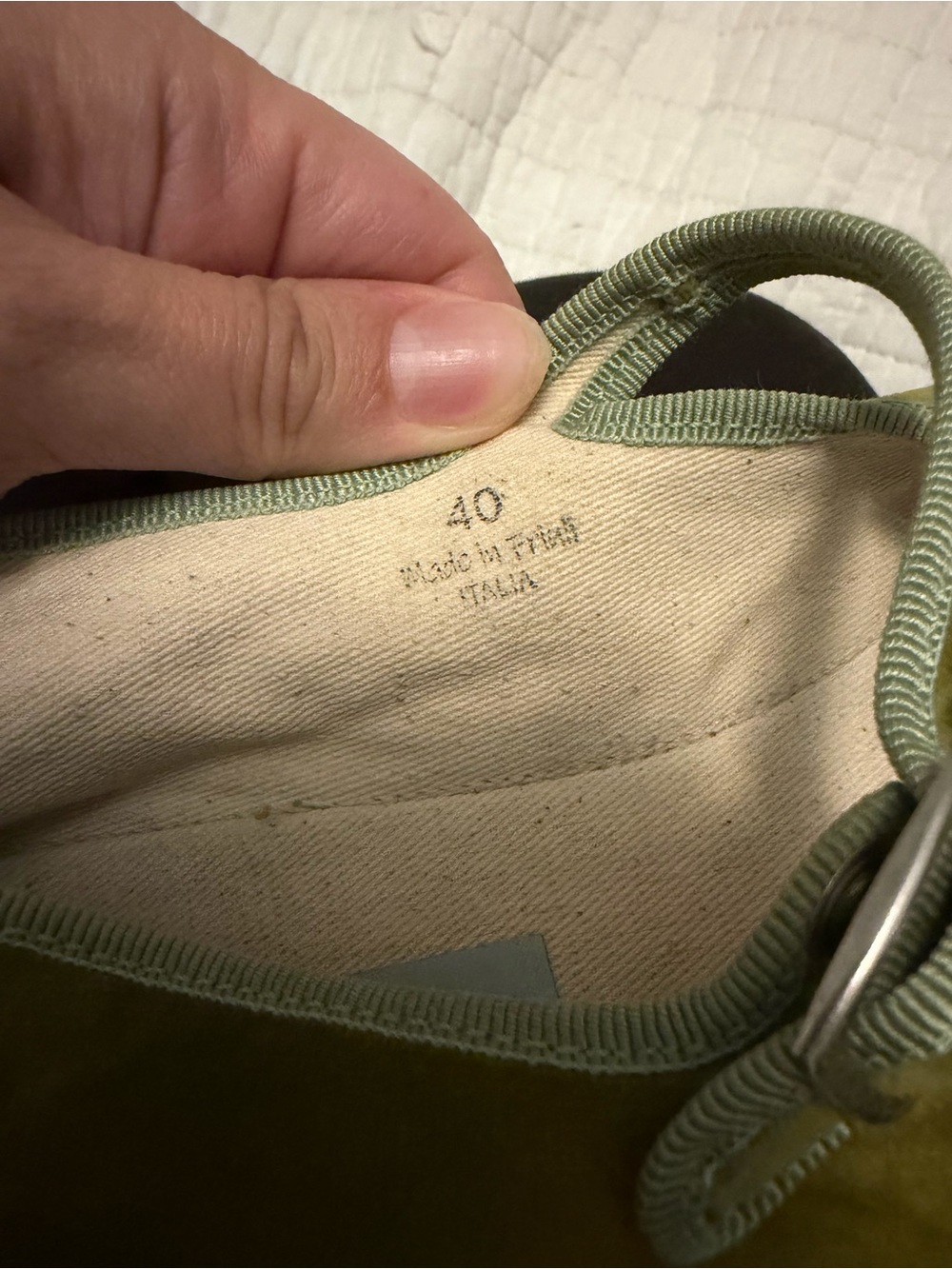 Lily Sisto x Viani Milano Collab Olive Green Velvet Mary Jane Flats - Picture 4 of 4